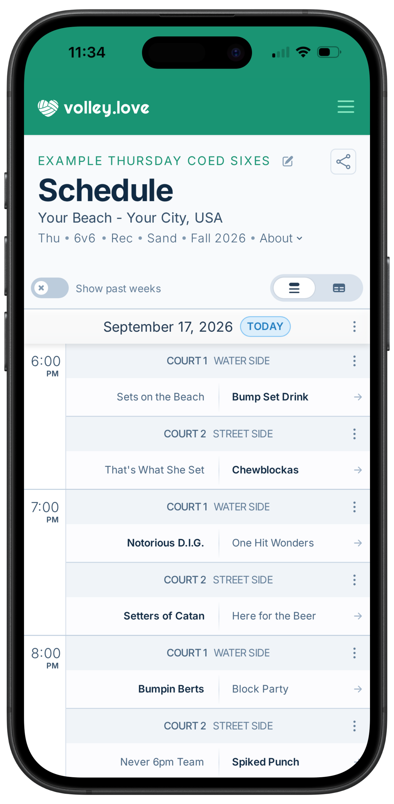 Scheduling form screenshot on a mobile device