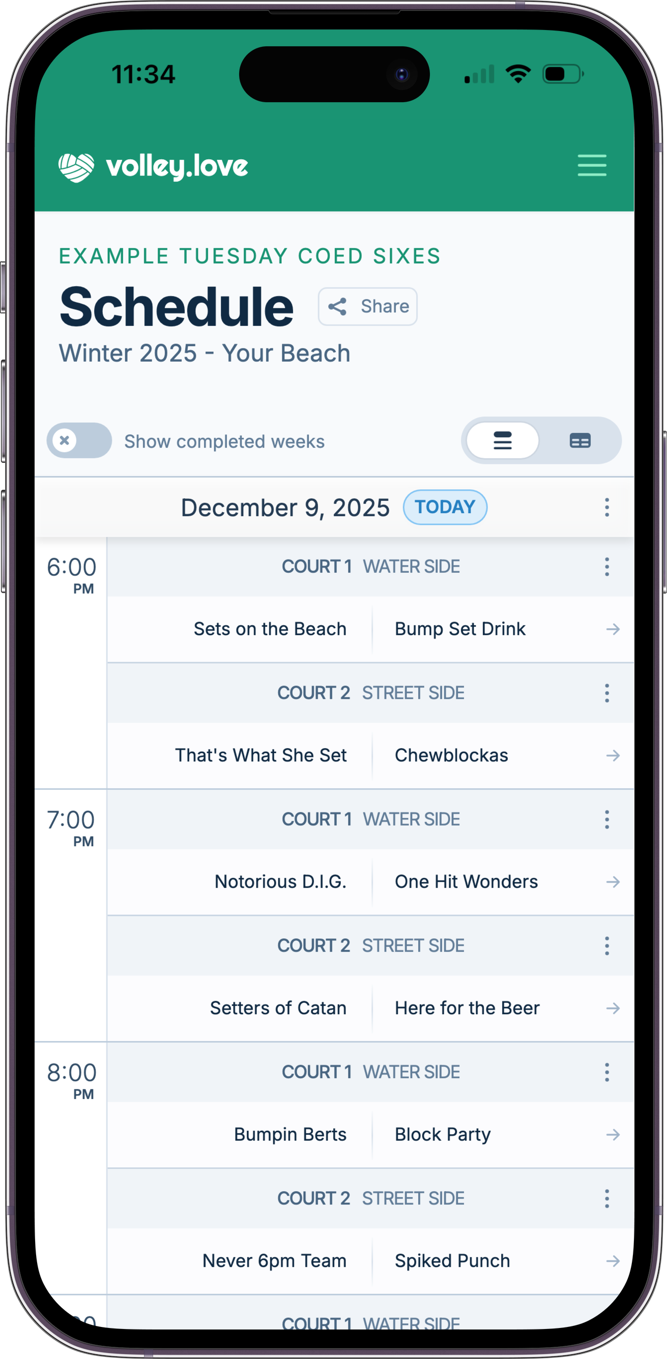 Scheduling form screenshot on a mobile device